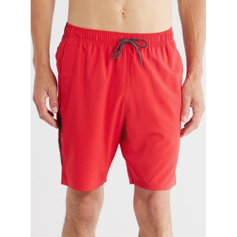 Nike Contend Volley Swim Trunks Shorts * Red Black * Small * Pockets NWT